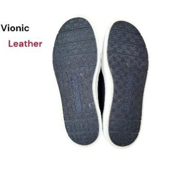 Vionic Leather Kimmie Black White Slip On Tennis Shoe Loafer Sneaker Women 7.5 - Picture 3 of 9